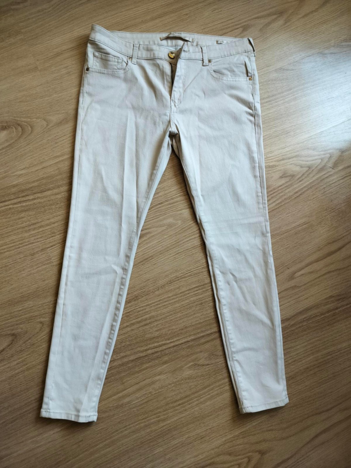 Zara Woman slim fit broek maat 42, Verzenden, Beige, Maat 42/44 (L), Lang