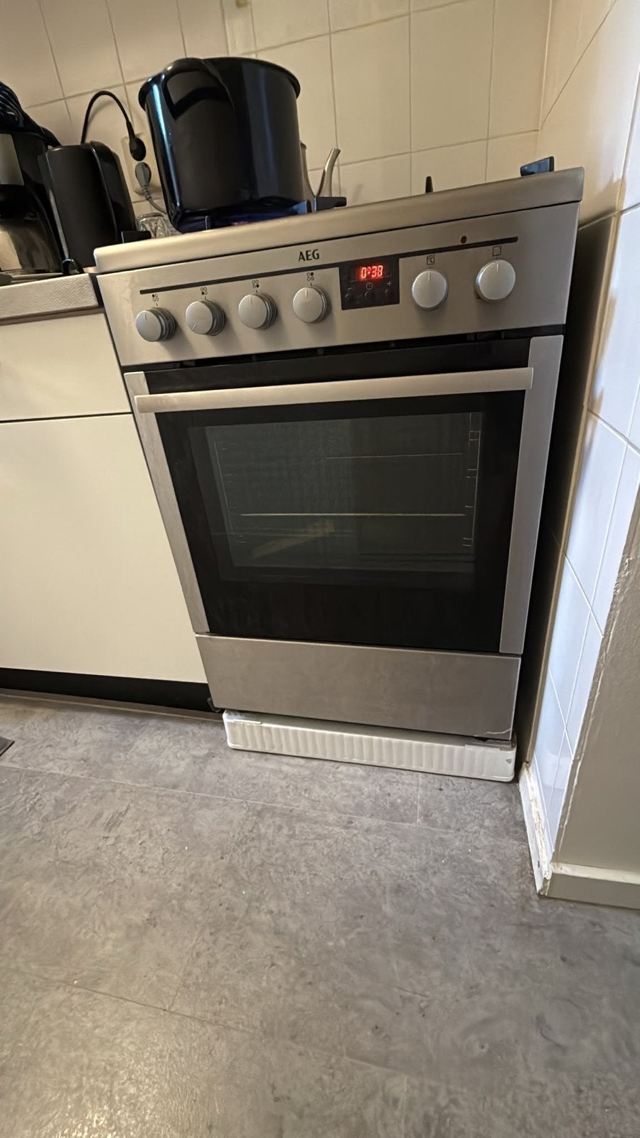 AEG Vrijstaand Fornuis met Oven - Zo goed als nieuw, Witgoed en Apparatuur, Ophalen, Minder dan 45 cm, Oven, AEG