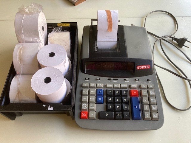 telmachine met papier rollen, Diversen, Rekenmachines, Ophalen, Gebruikt