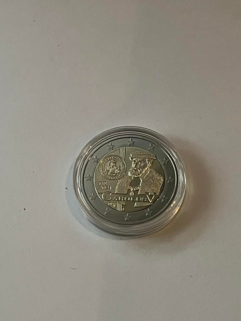 Belgische 2 Euro Herdenkingsmunt 2021 Karel V Proof, Postzegels en Munten, Ophalen, België, 2 euro, Losse munt