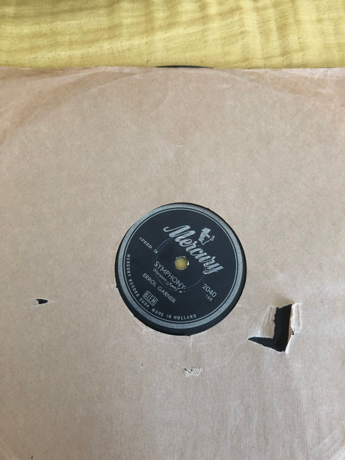Errol Garner - Bouncing with me/Symphony op Mercury 78, 10 inch, Originele persing, Ophalen of Verzenden, Zo goed als nieuw