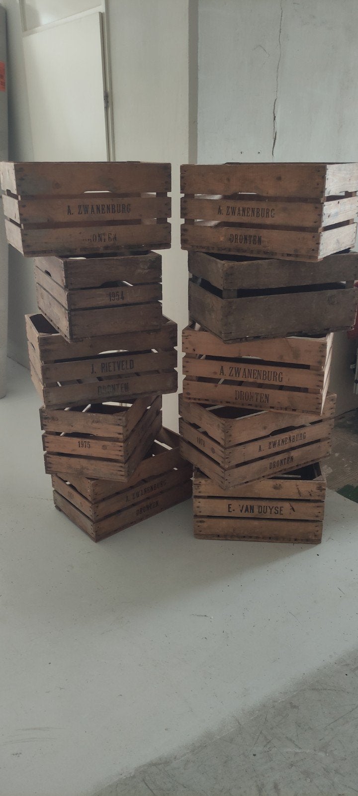 10 stuks Originele oude veilingkisten - groente- en fruit, Ophalen, Gebruikt, 50 tot 100 cm, 5 – 50