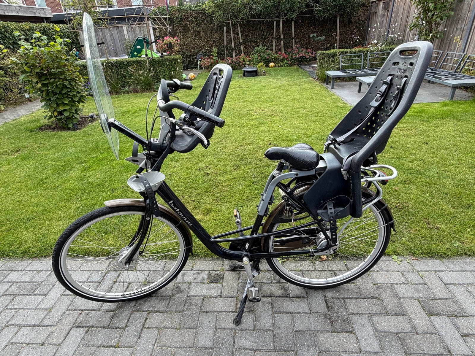 Batavus Mambo Deluxe Mamafiets met 2 Yepp zitjes, Ophalen, 2 zitjes, Gebruikt, Batavus