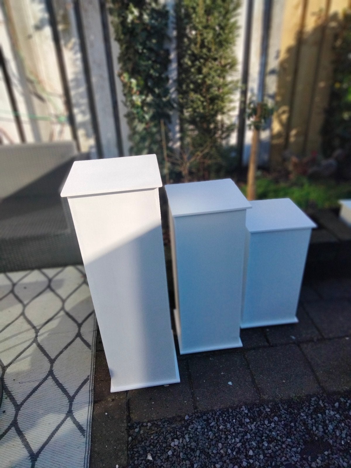set van 3 zuilen, mat wit, 60, 80 en 100 cm hoog, 100 euro, Ophalen, Nieuw