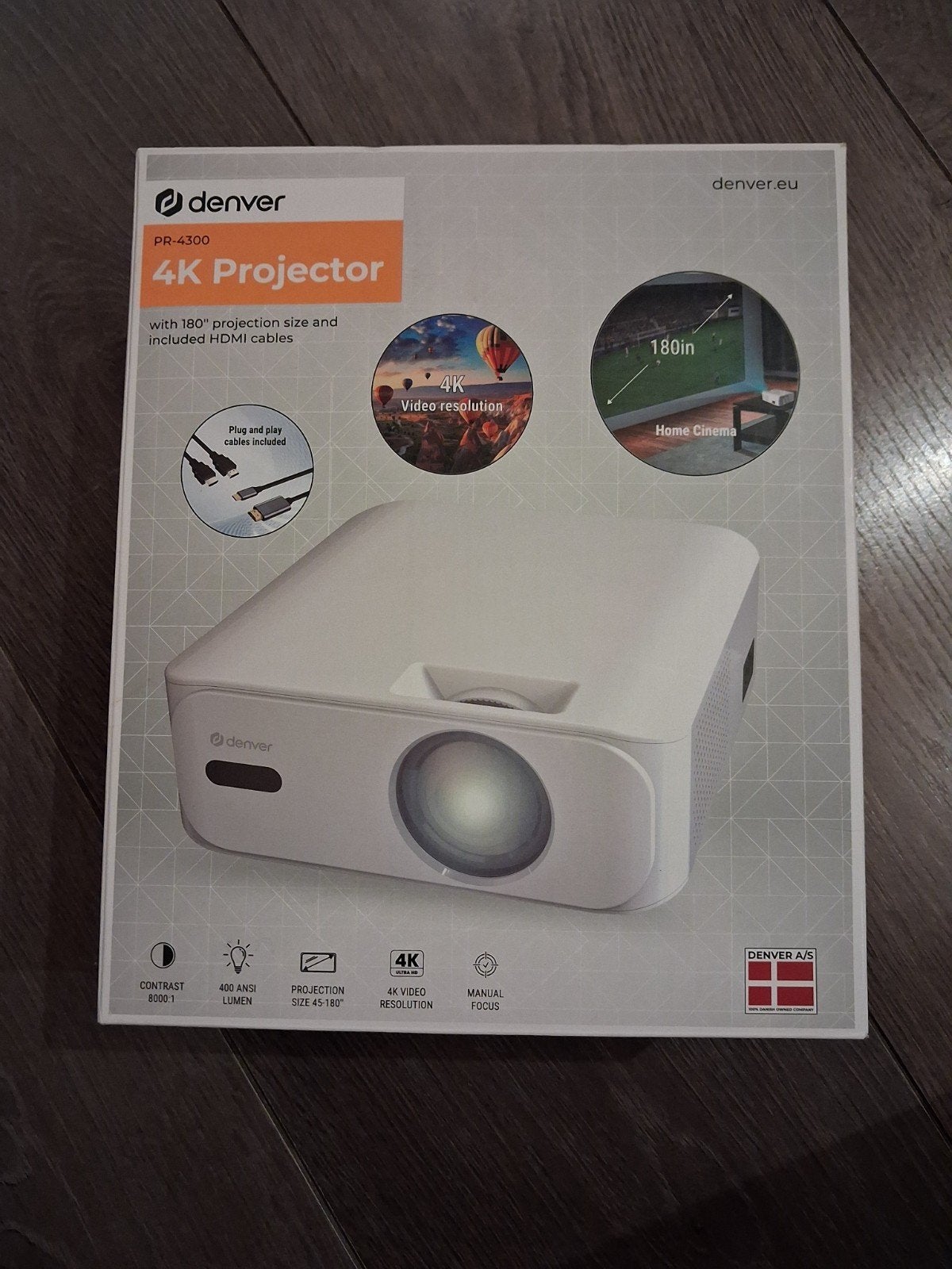 Denver PR-4300 4K Projector - Nieuw in doos, Audio, Tv en Foto, Ophalen, Overige technologieën, Nieuw, Ultra HD (4K)
