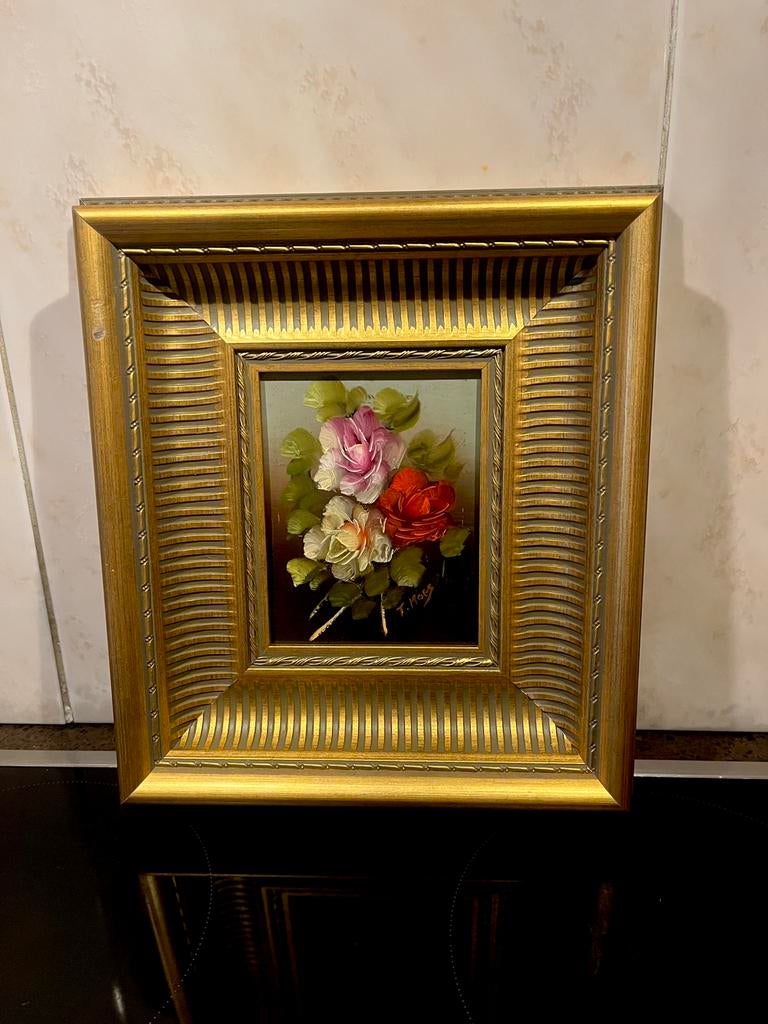 Prachtige olieverf bloemen schilderij, Ophalen of Verzenden