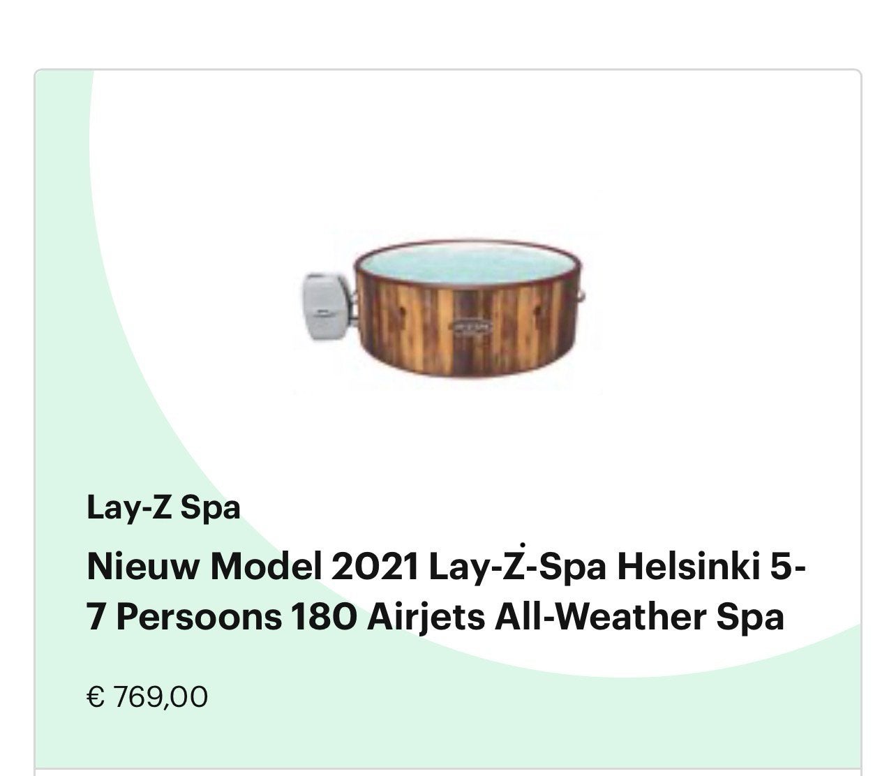 Lay-Z Spa Helsinki - weinig gebruikt, goede staat, Ophalen, Zo goed als nieuw, Afdekzeil, Opblaasbaar