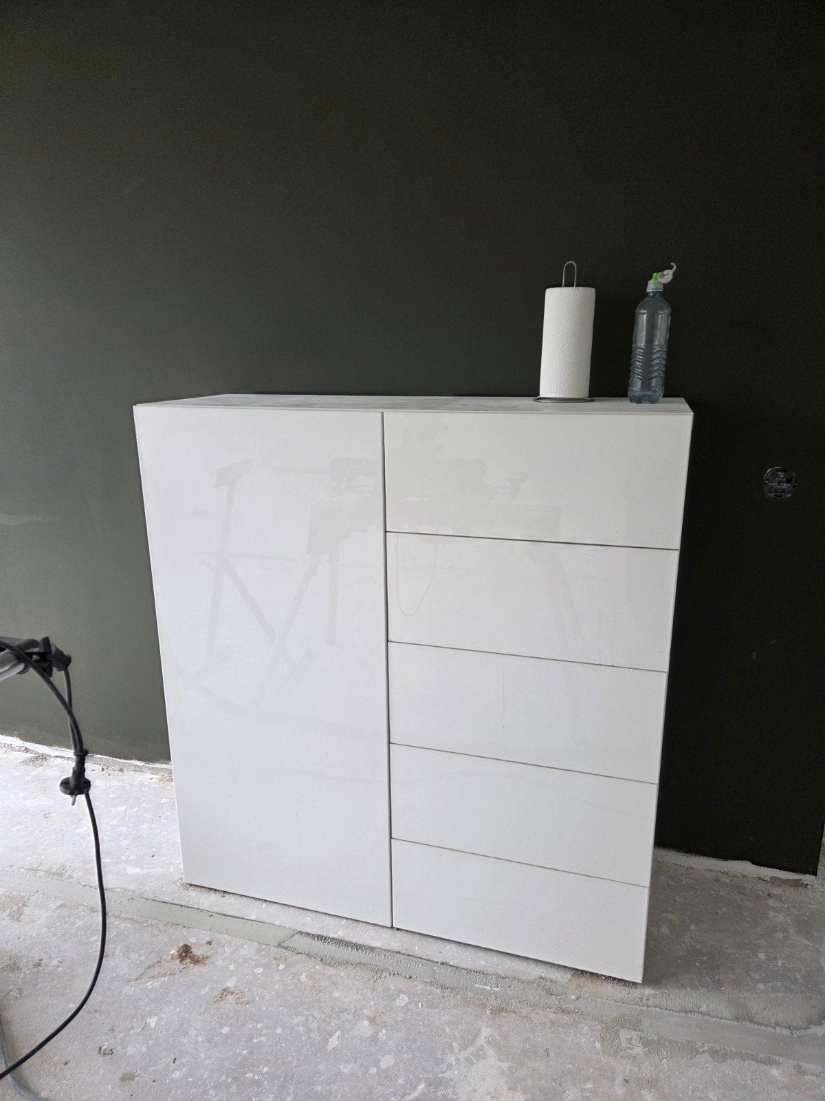 IKEA Kast met legplank en 5 laden - Wit hoogglans, Huis en Inrichting, Ophalen, Gebruikt, 100 tot 150 cm, 50 tot 100 cm