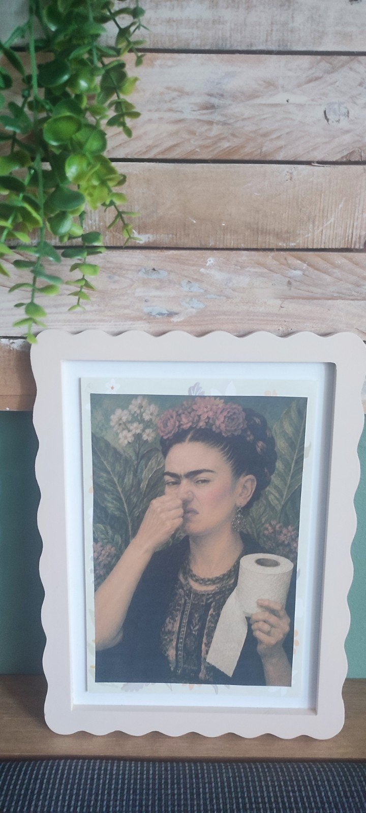 Frida Kahlo Arthumor Schilderij voor Toilet/Badkamer, Antiek en Kunst, Kunst | Schilderijen | Modern, Papier/karton, Ophalen of Verzenden