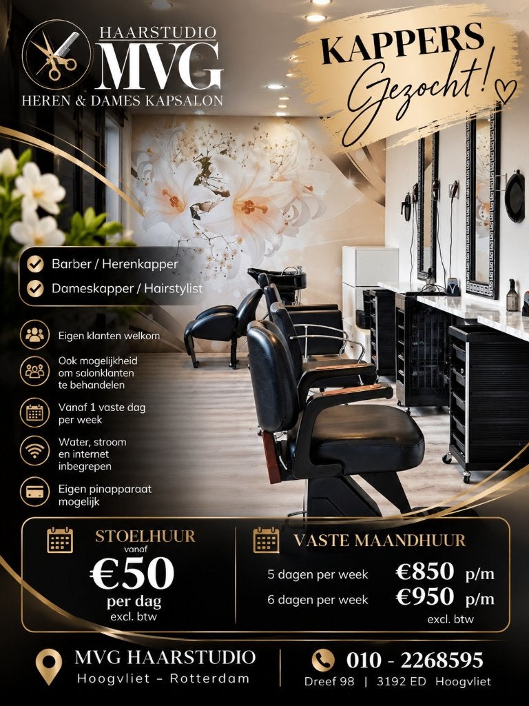 HERENKAPPER / BARBER & DAMESKAPPER / HAIRSTYLIST GEZOCHT, Ophalen of Verzenden, Gebruikt, Overige typen