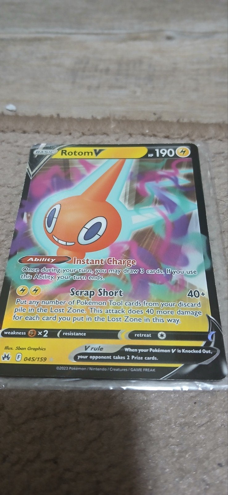 Rotom V 045/159 - Crown Zenith, Ophalen of Verzenden, Zo goed als nieuw, Losse kaart