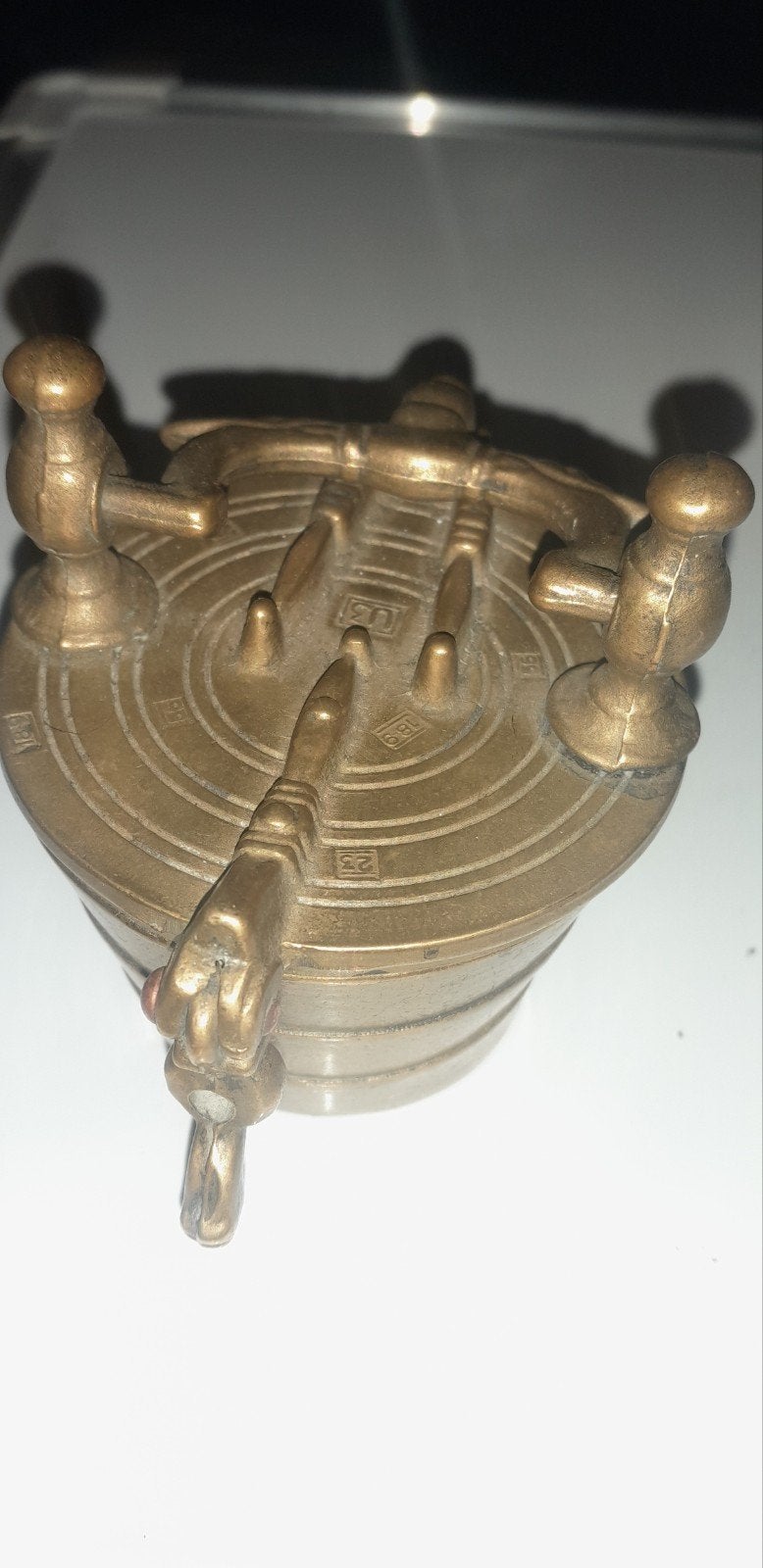 Antiek sluitgewicht 8cm met eikmerken, Ophalen of Verzenden