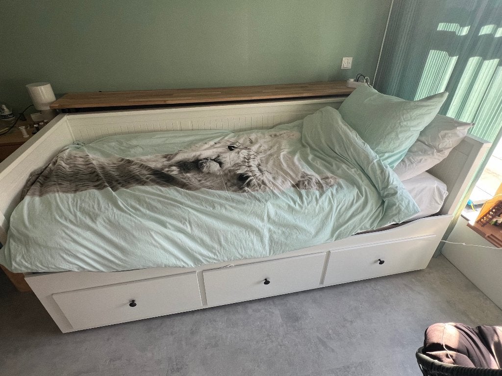Hemnes bedbank IKEA, Ophalen, Gebruikt, Eenpersoons, Wit
