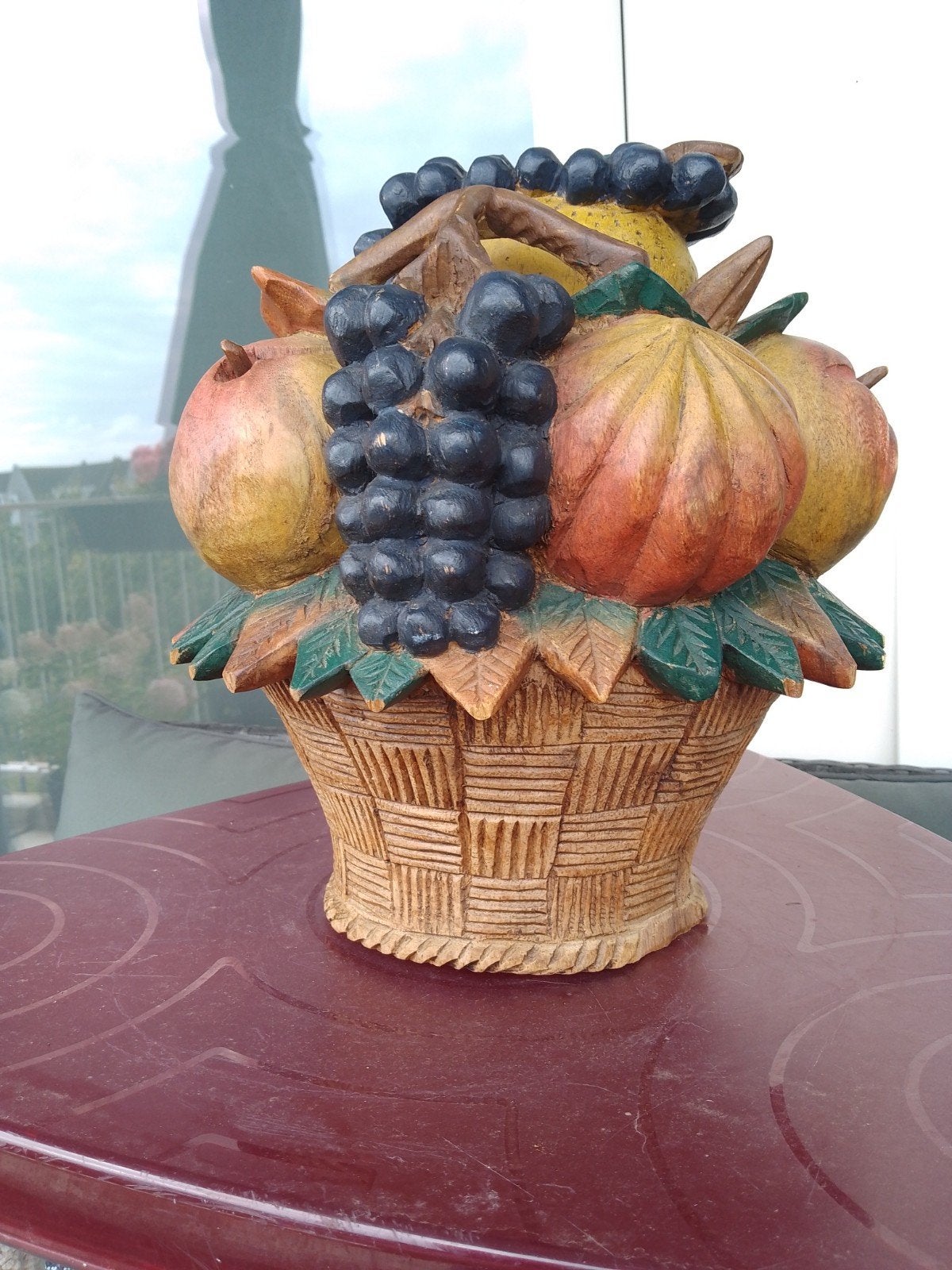 Houten fruitmand decoratie, Ophalen
