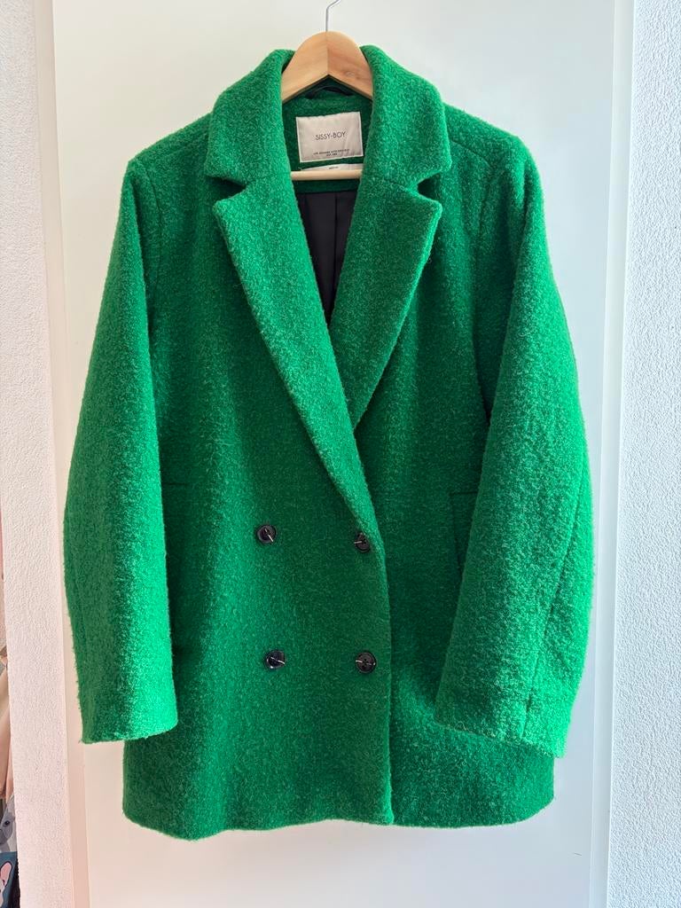 Sissy Boy Jas Maat M Groen - Wol & Alpaca Blend, Kleding | Dames, Jassen | Winter, Ophalen of Verzenden, Zo goed als nieuw, Maat 38/40 (M)