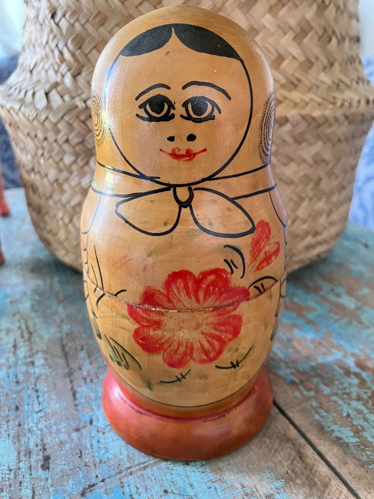 Vintage Matroesjka Poppen Set - Handgeschilderd, Antiek en Kunst, Ophalen of Verzenden