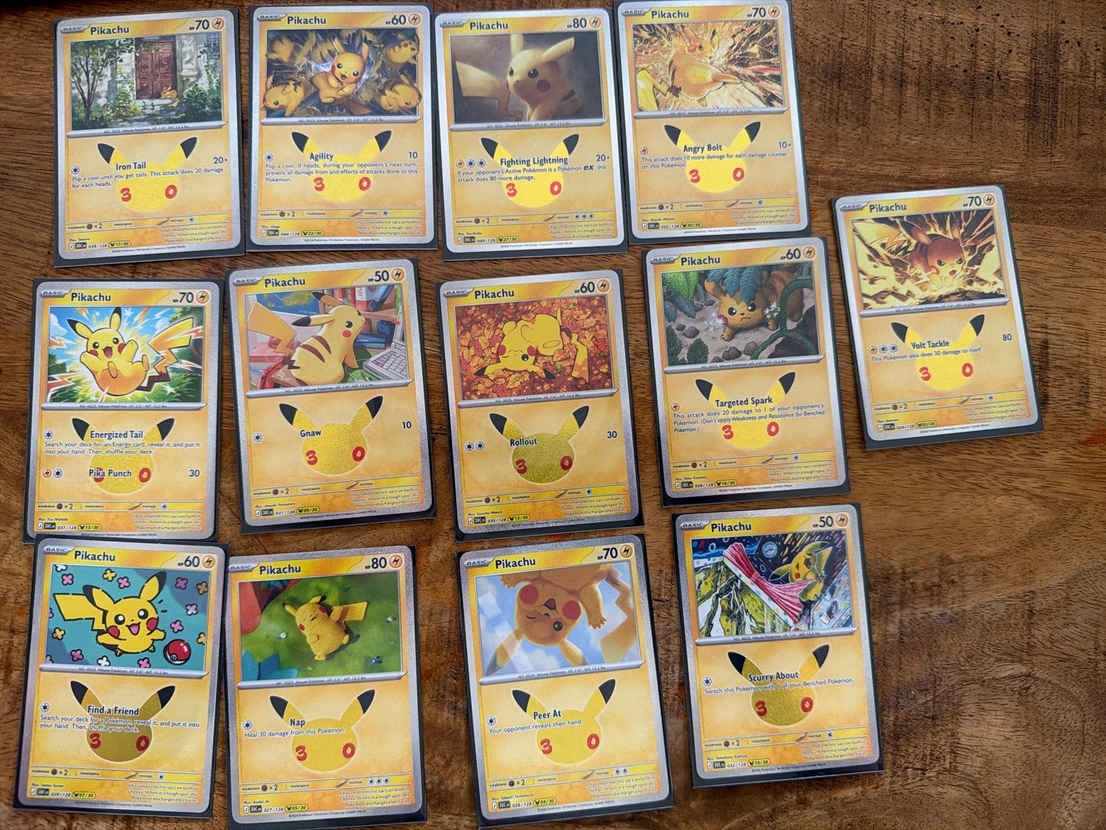 13 verschillende Pikachu 30th Celebrations kaarten, Ophalen of Verzenden, Nieuw