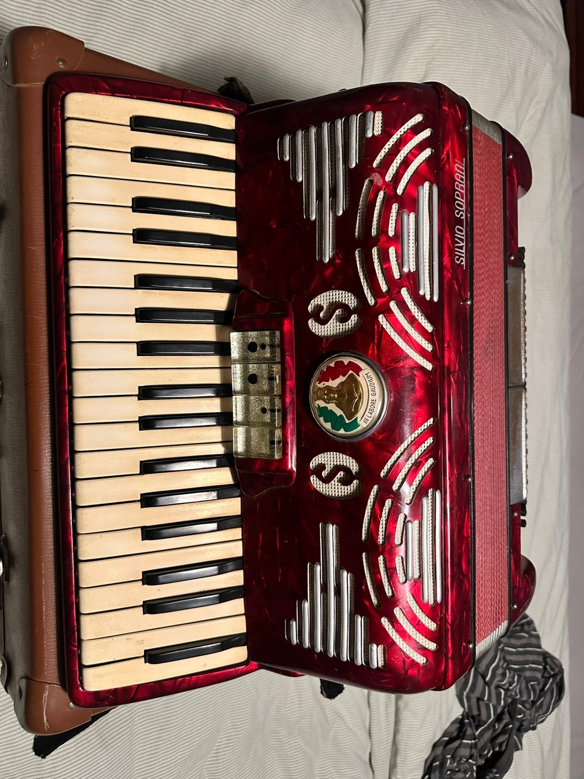 vintage silvio soprani accordion 80 bas met koffer, Overige merken, Gebruikt, 80-bas, Ophalen of Verzenden