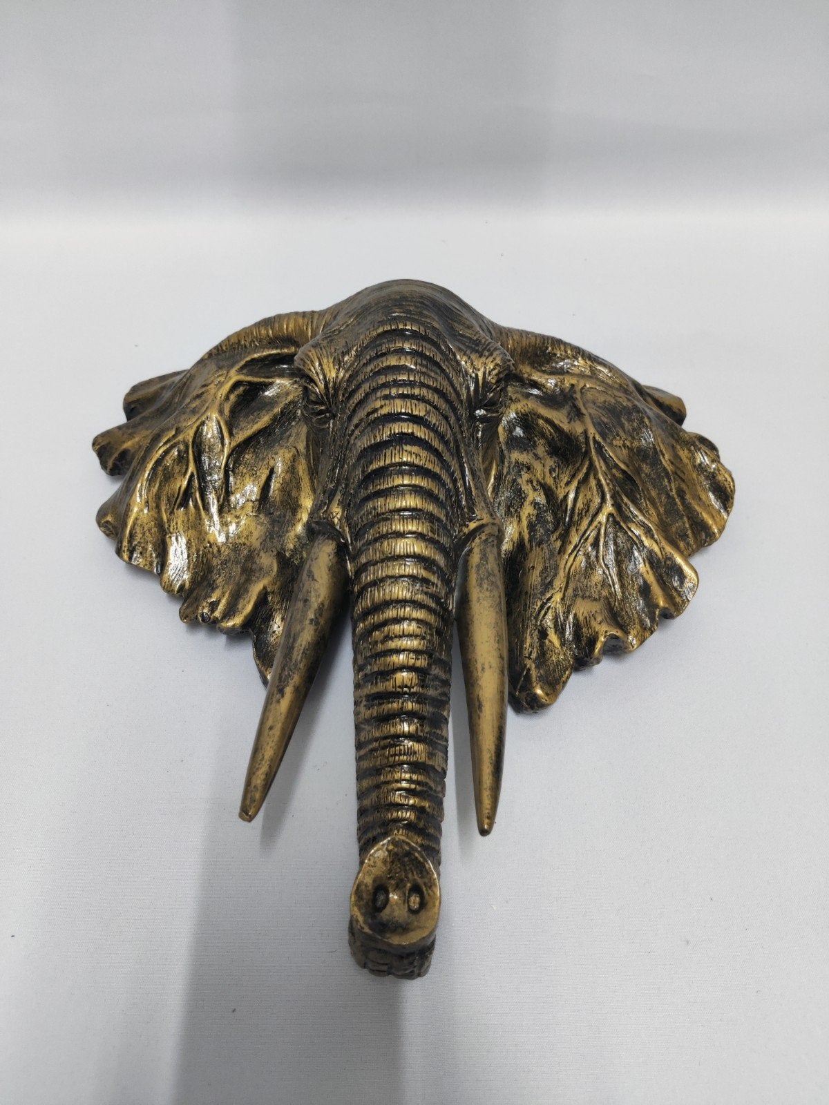 Olifanten kop brons gekleurd, wand decoratie, Verzamelen, Ophalen of Verzenden, Nieuw, Dier