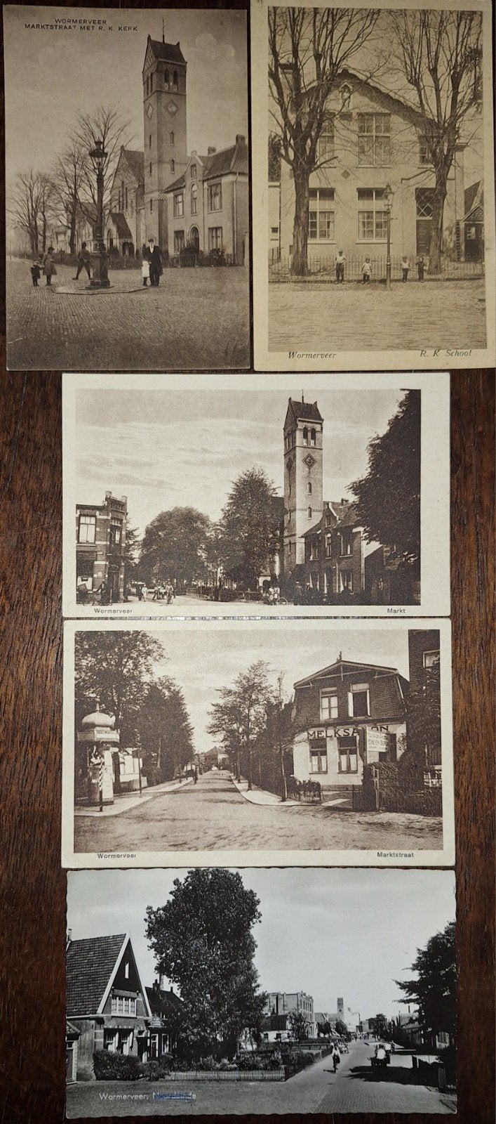 5x Wormerveer • Marktstraat • Jaren '20, Verzenden, 1920 tot 1940, Noord-Holland