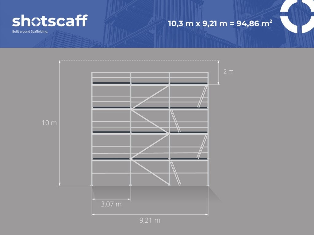 Stalen steiger | 90 m² | BETALING BIJ LEVERING, Verzenden, Nieuw, Gevelsteiger, 5 meter of hoger