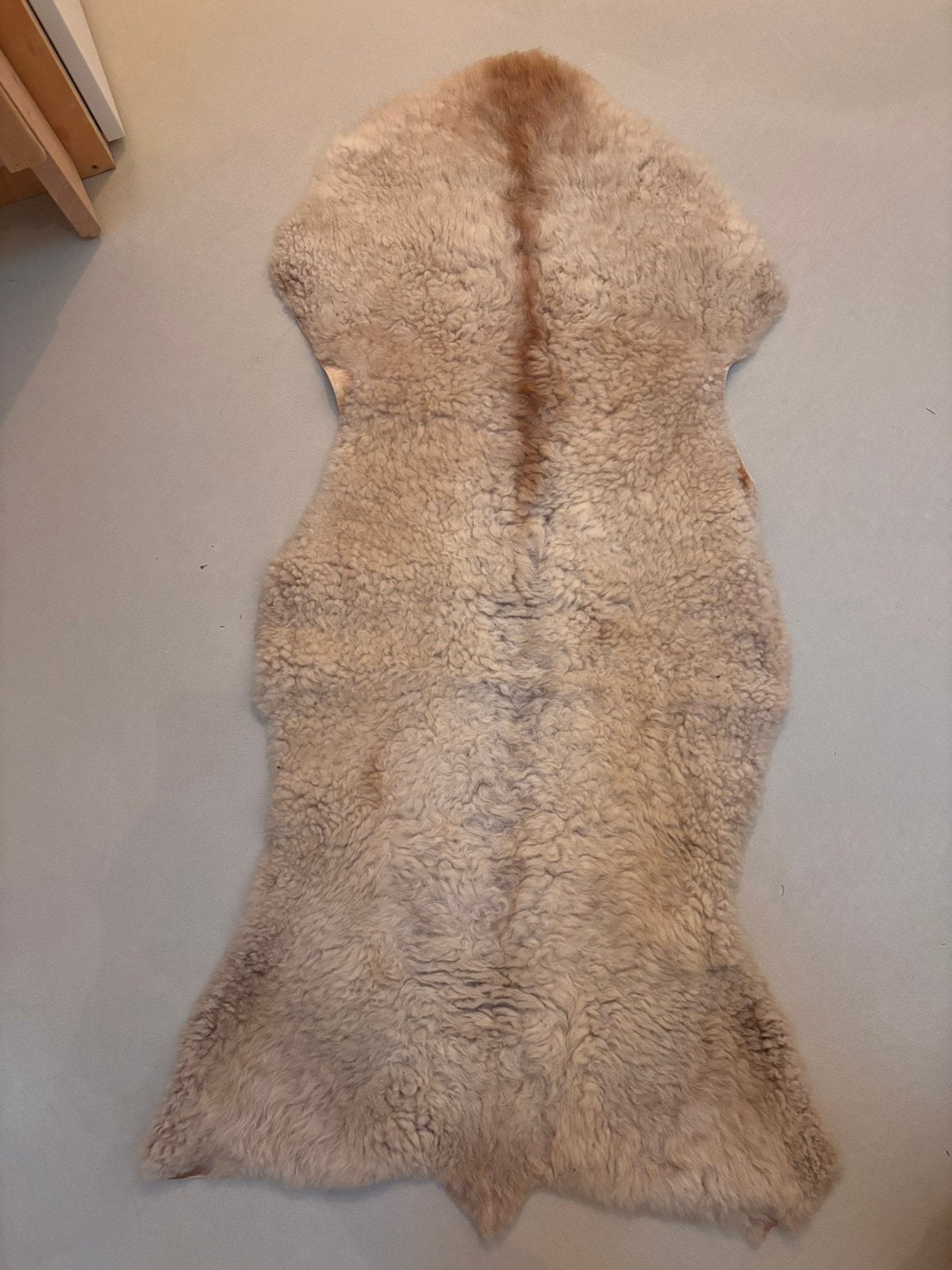 Schapenvacht beige 113x60 cm, mooie kwaliteit, 113 cm, Ophalen of Verzenden, Zo goed als nieuw, 60 cm