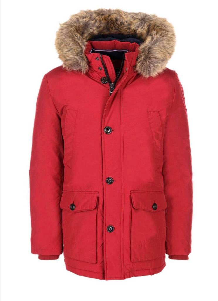 Tommy Hilfiger Hampton Parka Rood, Ophalen of Verzenden, Zo goed als nieuw, Maat 48/50 (M), Rood