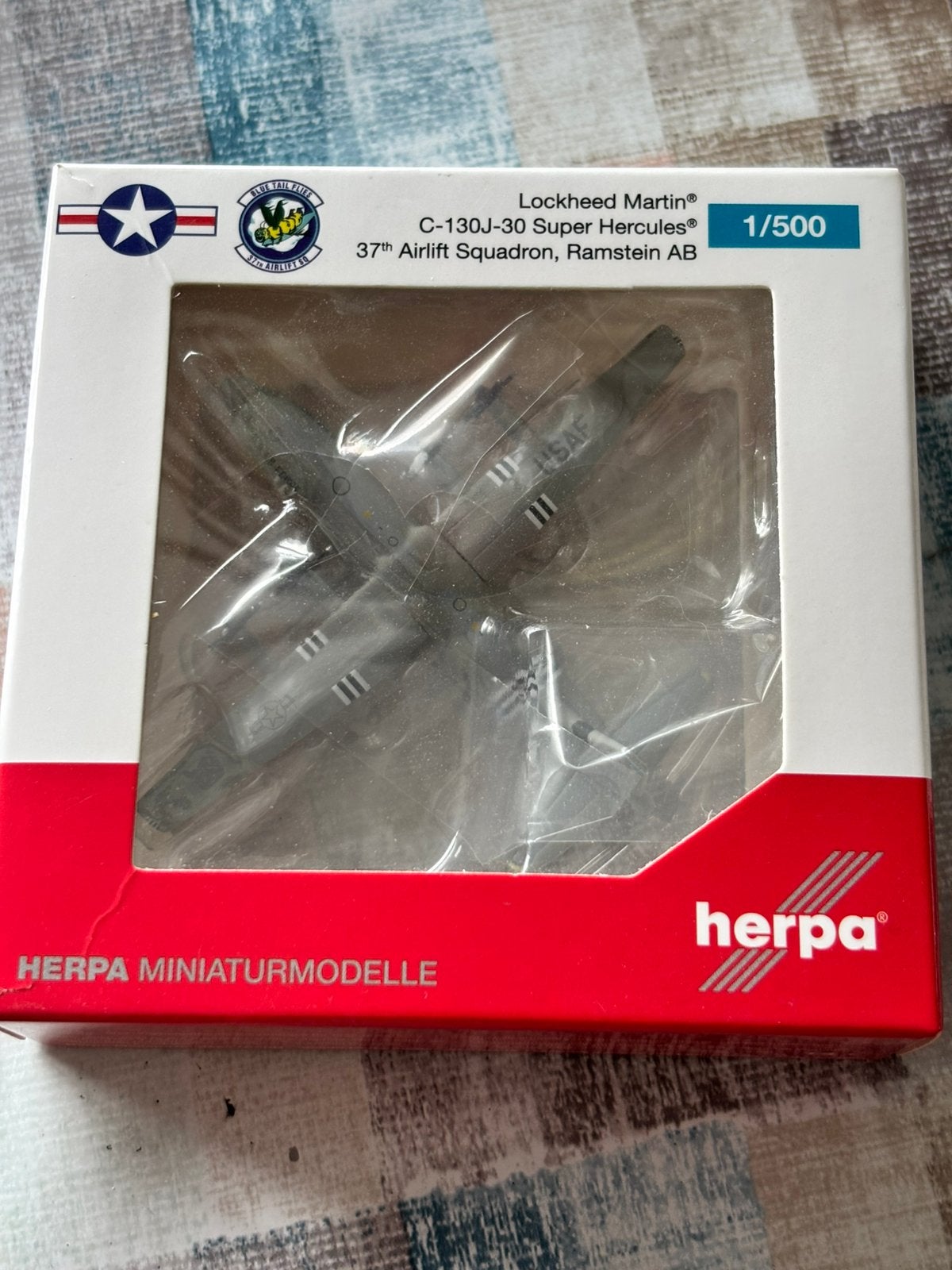 1/500 C-130J-30 super Hercules 37th Airlift SQN Ramstein AB, Verzenden, Nieuw, Schaalmodel