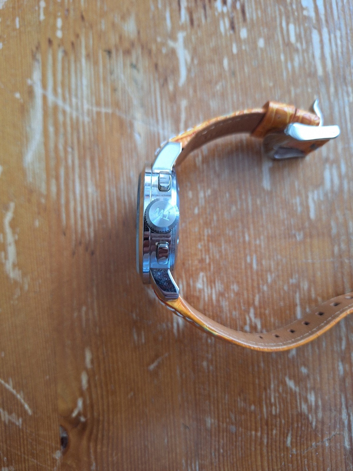 TW Steel Horloge - Oranje Leren Band - Chronograaf, Staal, Polshorloge, Ophalen, Overige merken