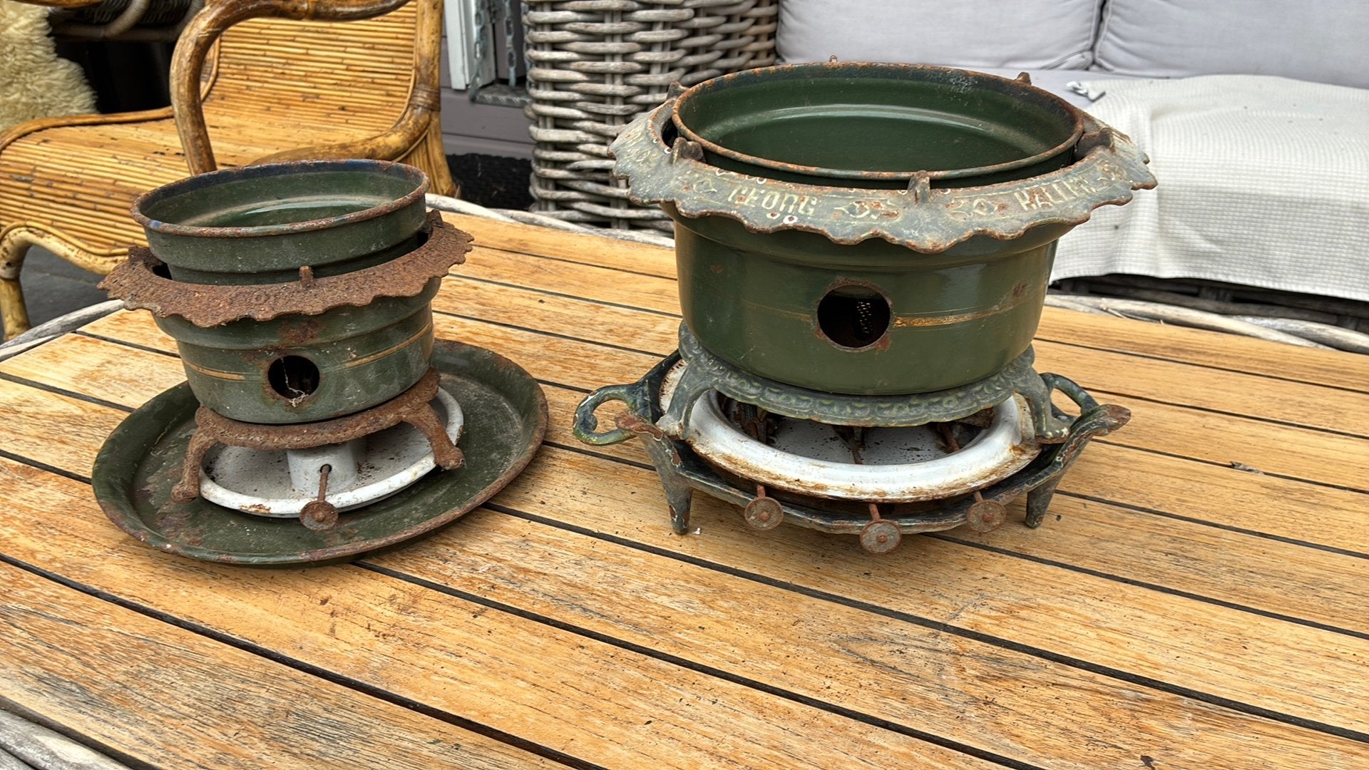 Vintage Petroleum setjes 1 en 3 pits, Ophalen of Verzenden