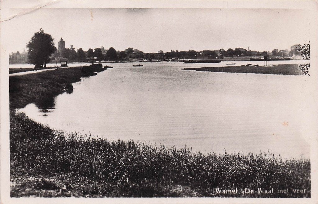 Wamel (Tiel) - De Waal met veer (gel. 1948), Ophalen of Verzenden, 1940 tot 1960, Gelderland