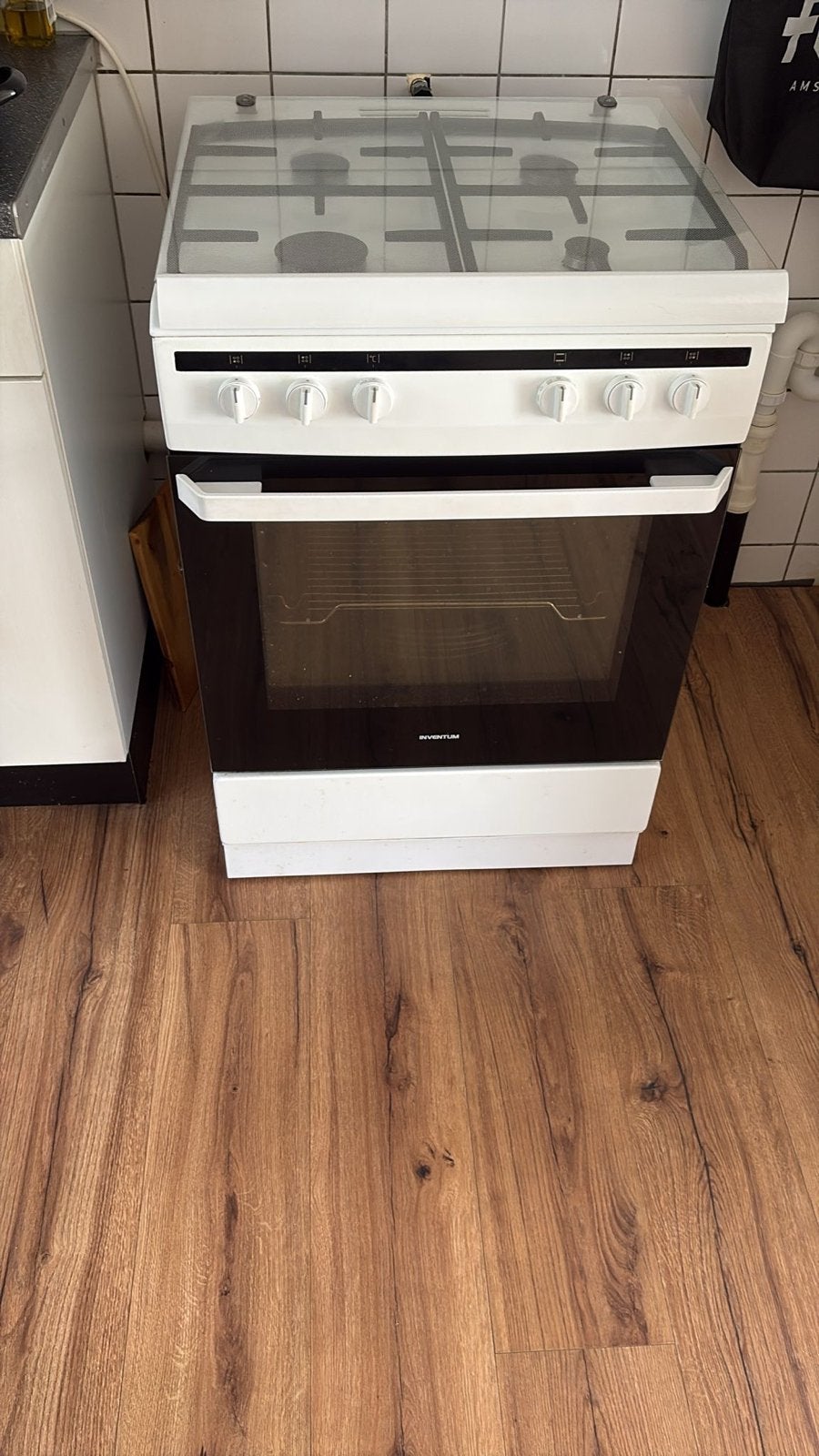 Inventum Vrijstaand Gasfornuis met Oven, Gebruikt, 60 cm of meer, Gas, Vrijstaand