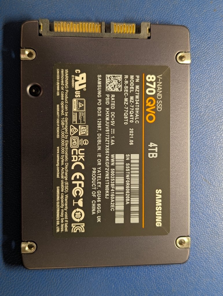 Samsung 870 QVO 4TB, Computers en Software, Harde schijven, Intern, Gebruikt, Ophalen of Verzenden, Samsung
