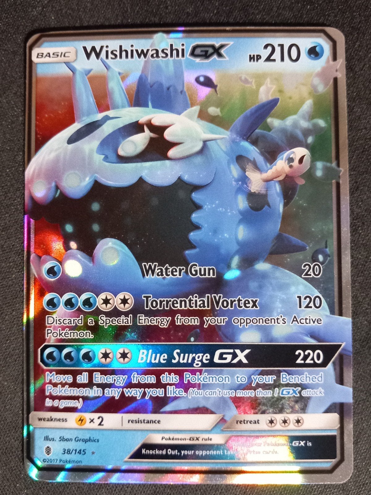 Wishiwashi GX 38/145 Guardians Rising Ultra Rare Excellent, Verzenden, Zo goed als nieuw, Losse kaart, Foil
