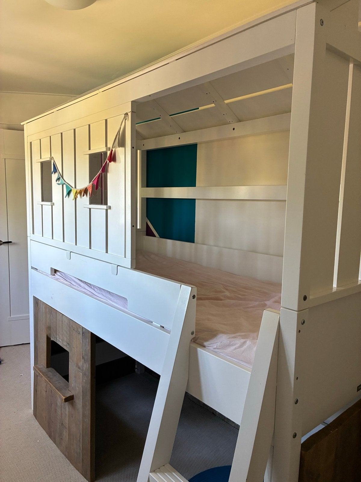 Bobita Hoogslaper met strandhuisje - ook als losse set, Ophalen, 85 tot 100 cm, Gebruikt, Hoogslaper of Stapelbed