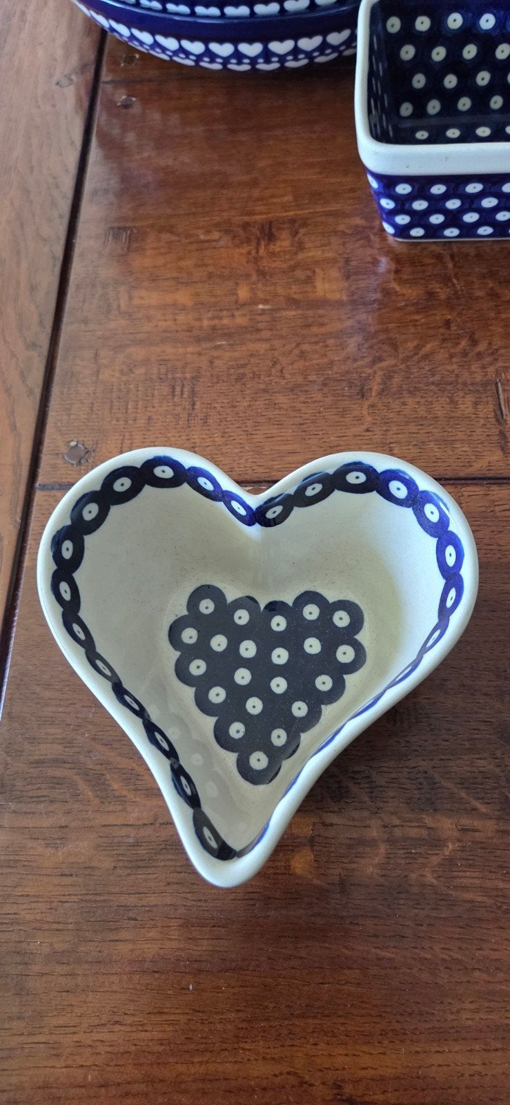 Bunzlau Hartvormige Schaal - 8x15 cm, Huis en Inrichting, Woonaccessoires | Schalen en Manden, Gebruikt, Schaal, Overige vormen