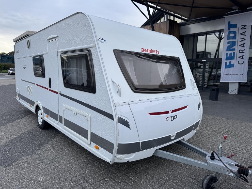 Dethleffs C'Go 535 QSK stapelbed + mover + voortent, Rondzit, Schokbreker, Bedrijf, Dwarsbed