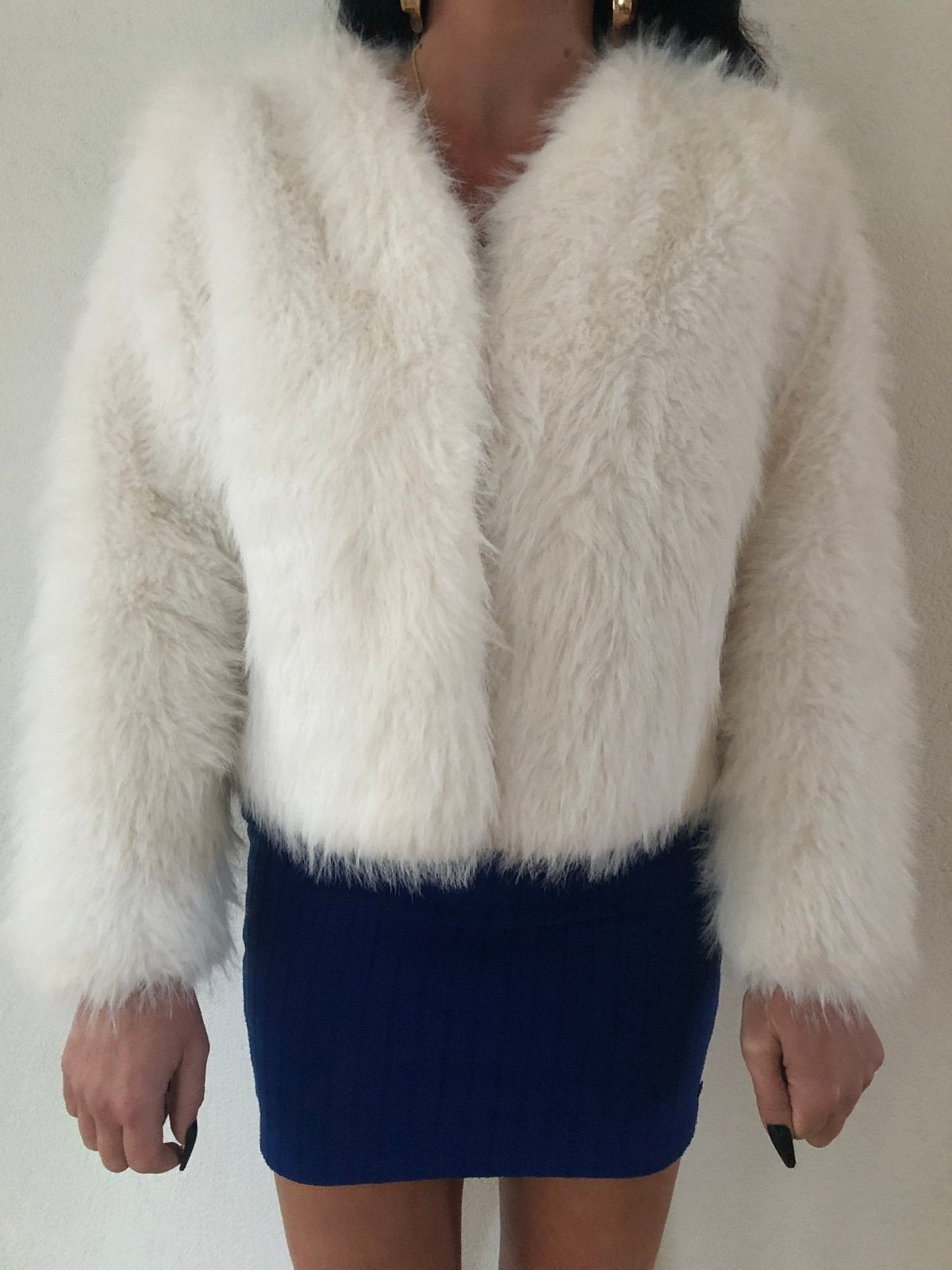 VILA jas en wit bontjasje, Kleding | Dames, Ophalen, Zo goed als nieuw, Maat 38/40 (M), Grijs
