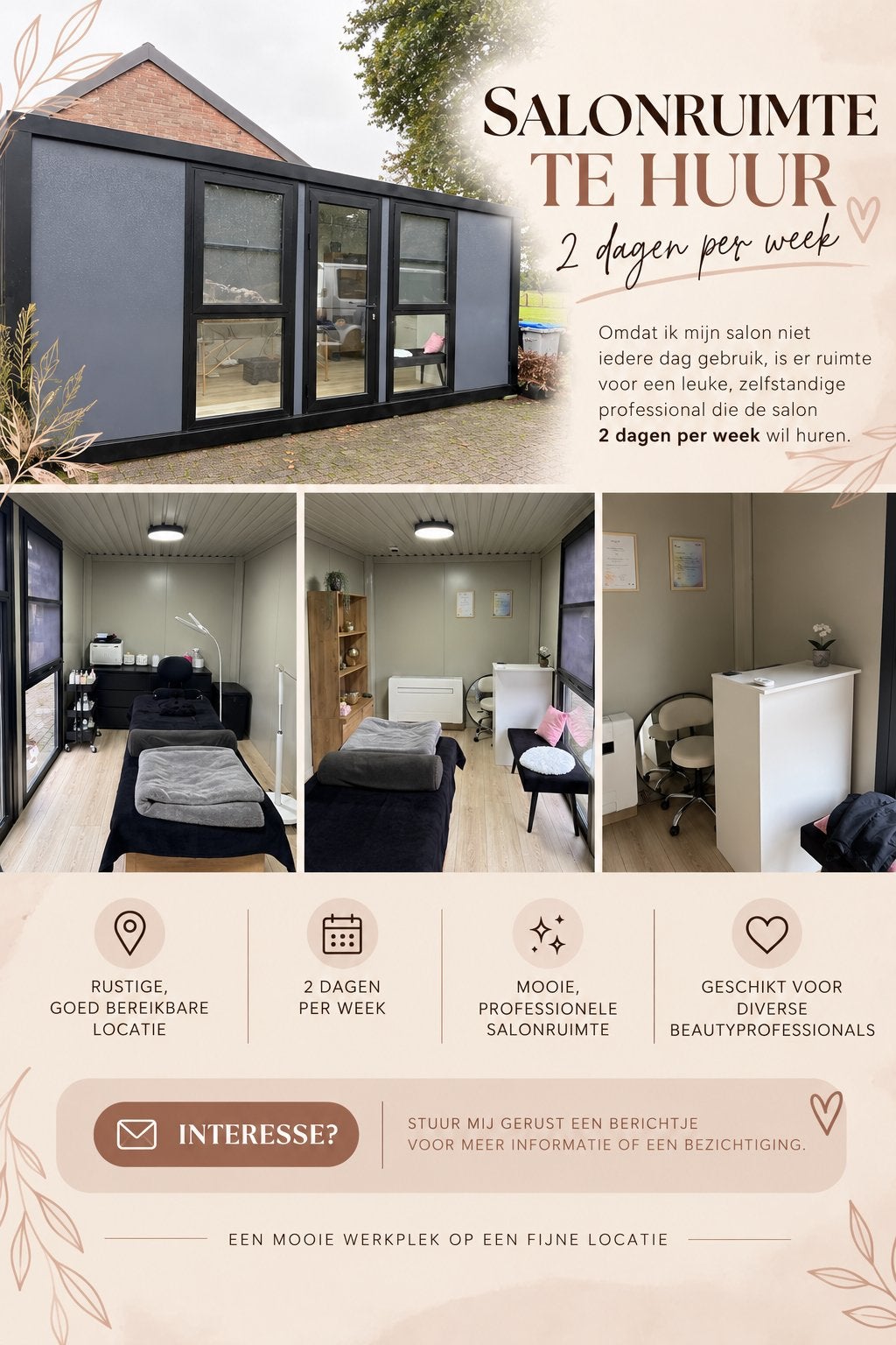 Salonruimte te huur in Baak