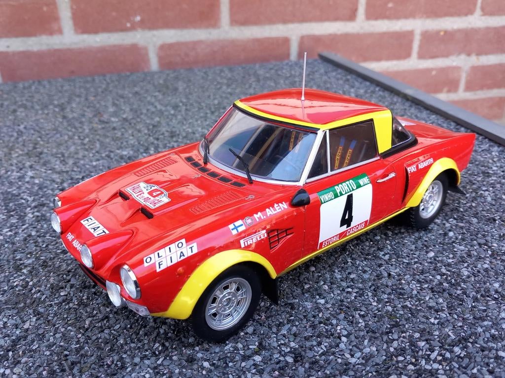 Fiat 124 Abarth #4 Rally of Portugal 1975 M. Alén, Hobby en Vrije tijd, Modelauto's | 1:18, Ophalen of Verzenden, Nieuw, Auto