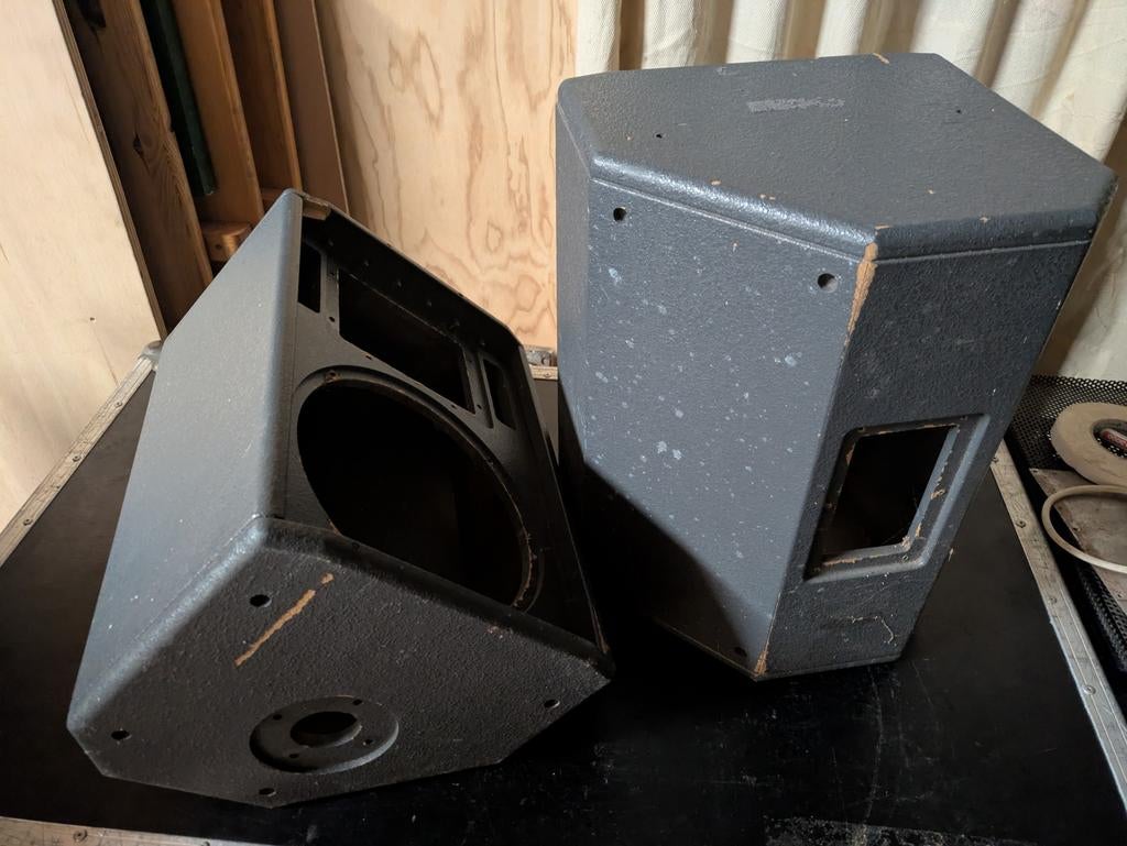 Monitor speakers 10" + 1" leeg, zelfbouw, Ophalen, Minder dan 60 watt, Front, Rear of Stereo speakers, Overige merken