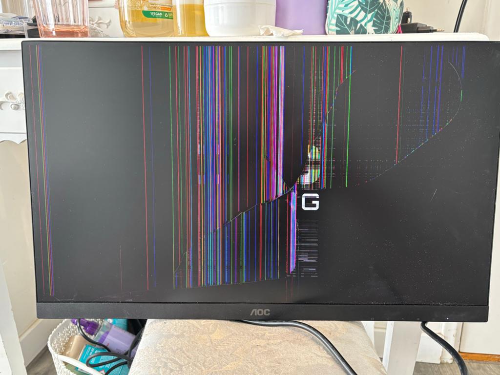 Defecte AOC Gaming Monitor (24G4HRE) - Voor onderdelen, Computers en Software, Monitoren, HDMI, IPS, Full HD, Minder dan 1 ms