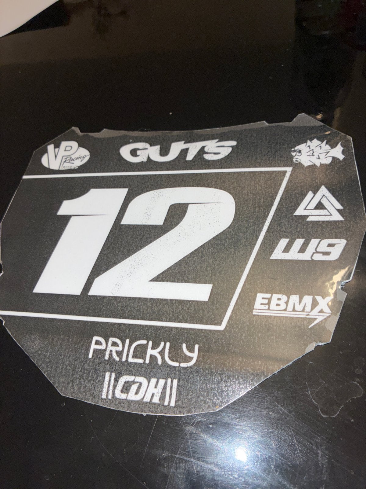 Motocross nummerplaat sticker - Nummer 12, Auto diversen, Ophalen of Verzenden