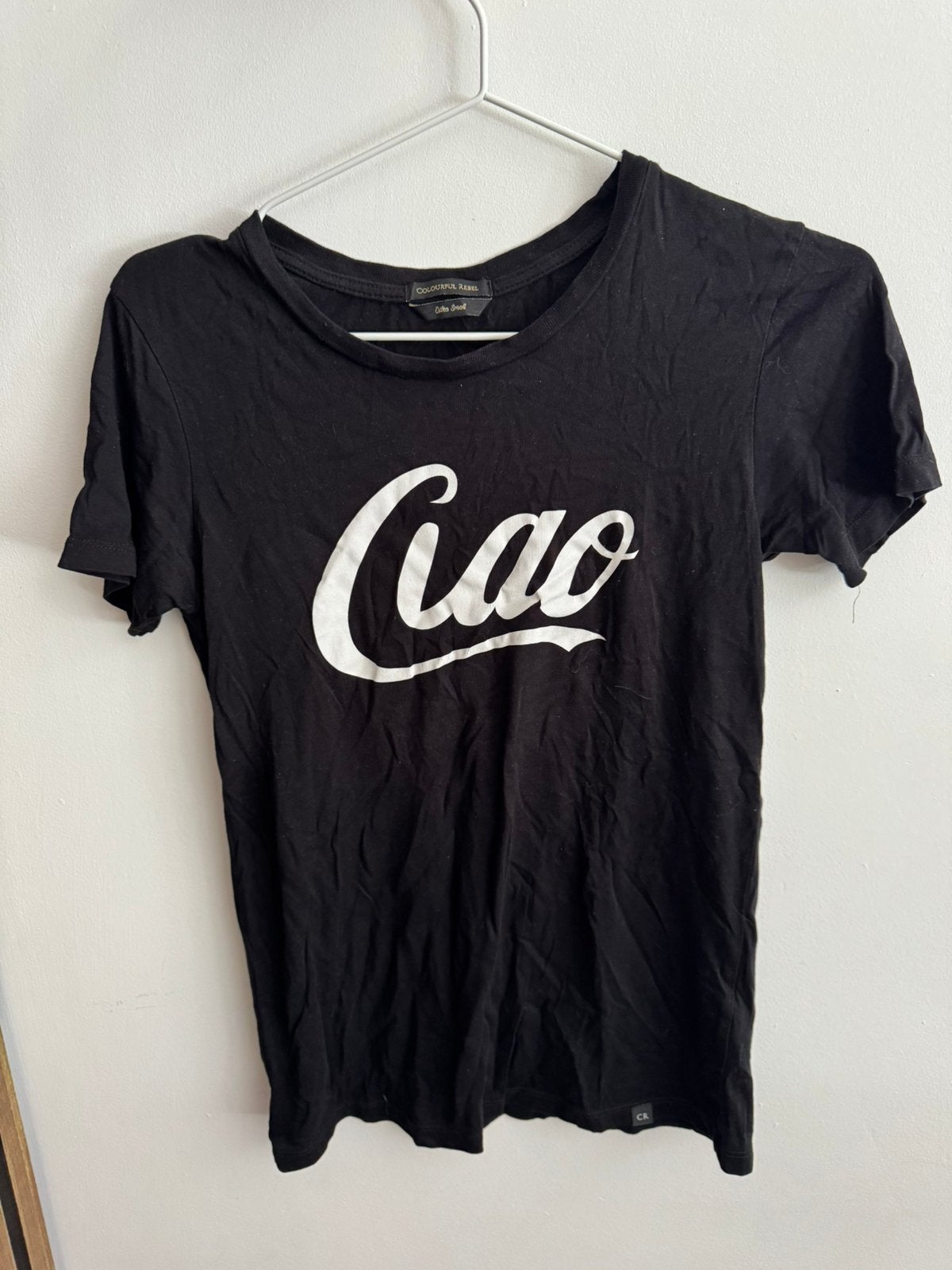 T-shirt ‘Ciao’, Ophalen, Zwart, Korte mouw, Maat 34 (XS) of kleiner