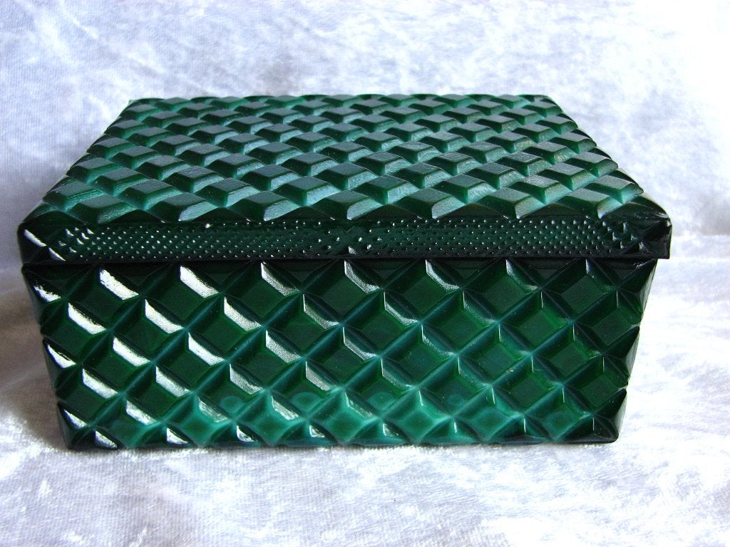 Mooi Apart Doosje met deksel van Malachiet Glas, Verzenden