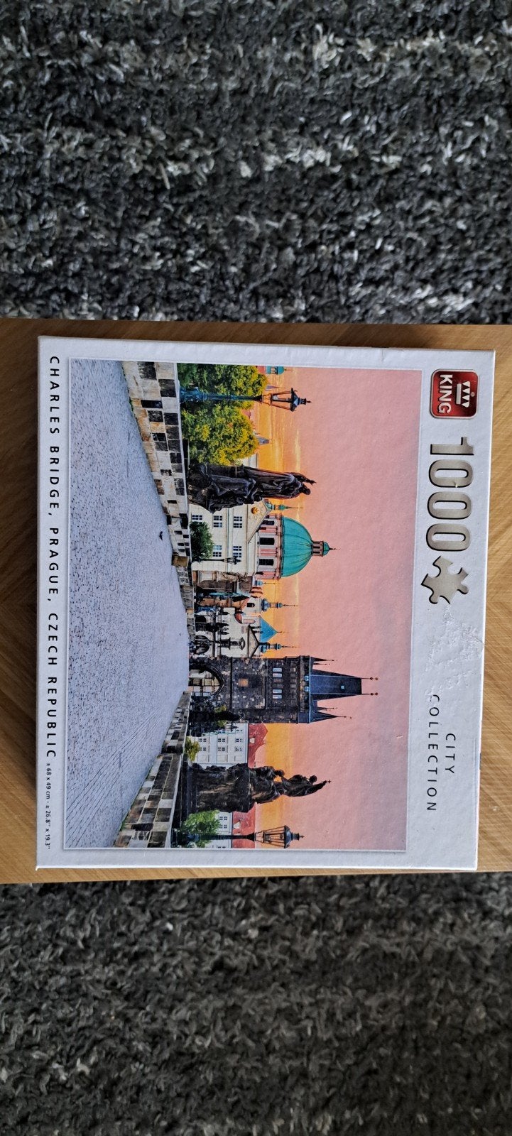 King Legpuzzel Karel de Grote Brug Praag 1000 stukjes, Ophalen of Verzenden, 500 t/m 1500 stukjes, Zo goed als nieuw, Legpuzzel