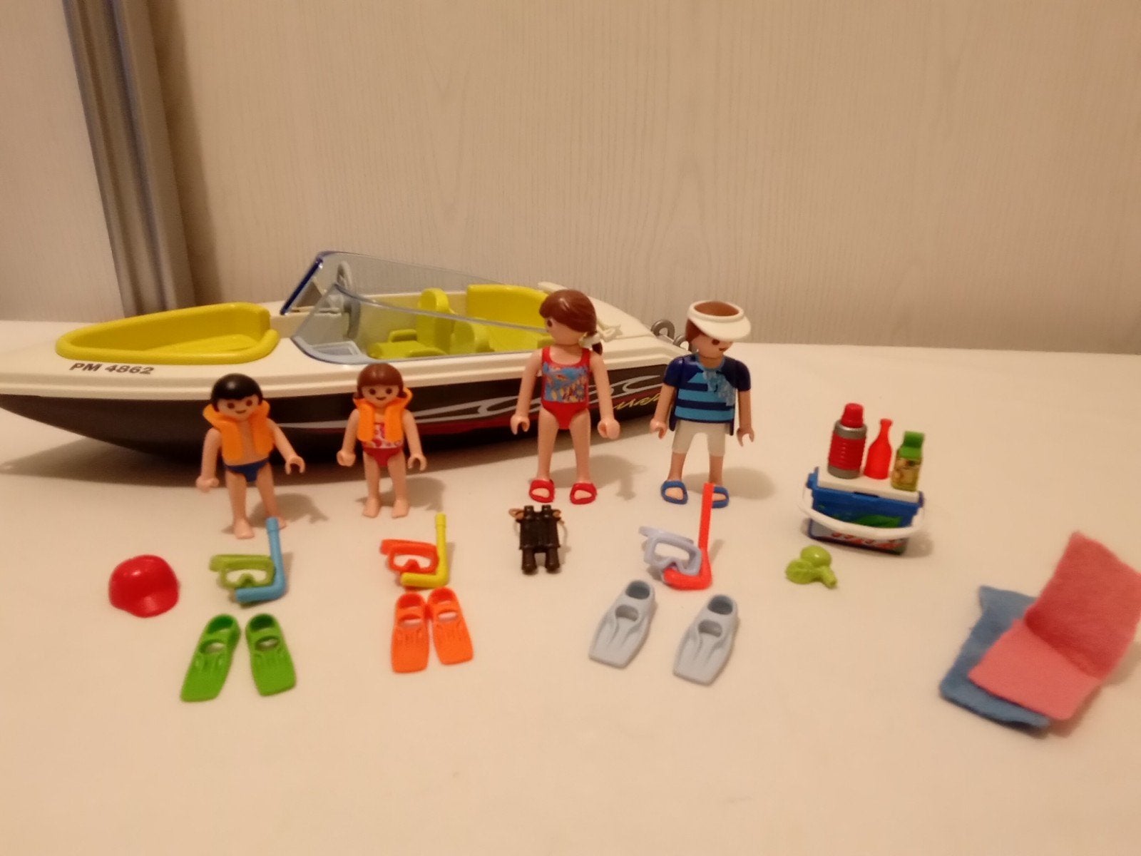 Playmobil 4862 familie in plezierboot compleet, Complete set, Voertuig, Zo goed als nieuw, Family fun