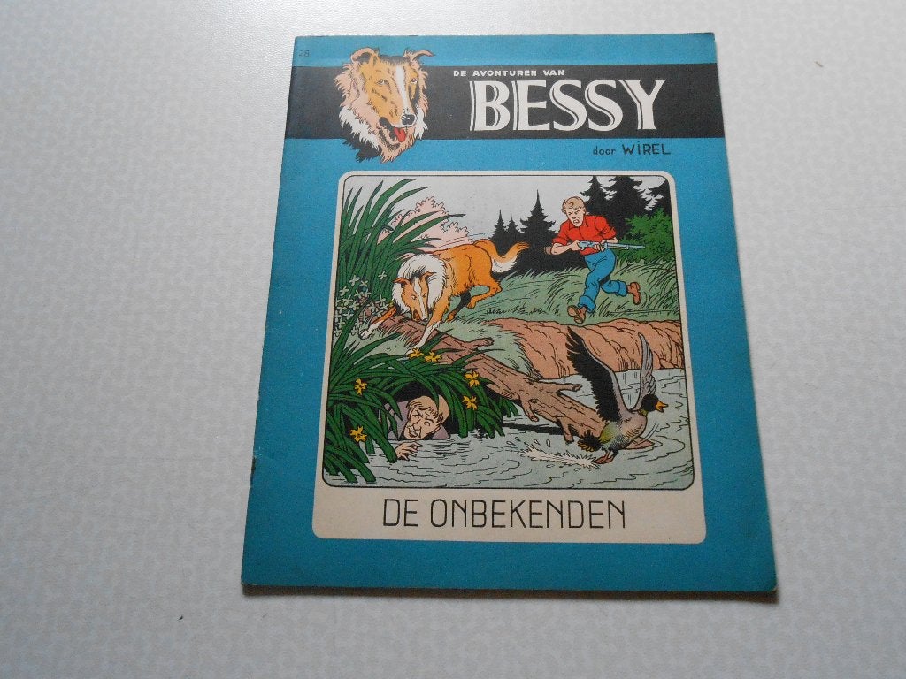 Bessy 28 De onbekenden 1959 1 ste druk., Gelezen, Willy Vandersteen e.a., Eén stripboek, Ophalen of Verzenden