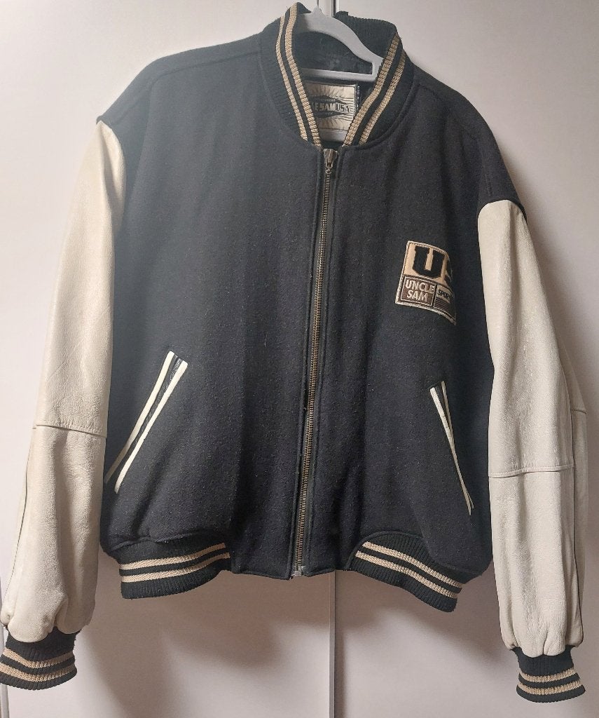 Varsity jack collegejack College jas met Leren mouwen maat M, Ophalen of Verzenden, Gedragen, Maat 38/40 (M), Overige kleuren