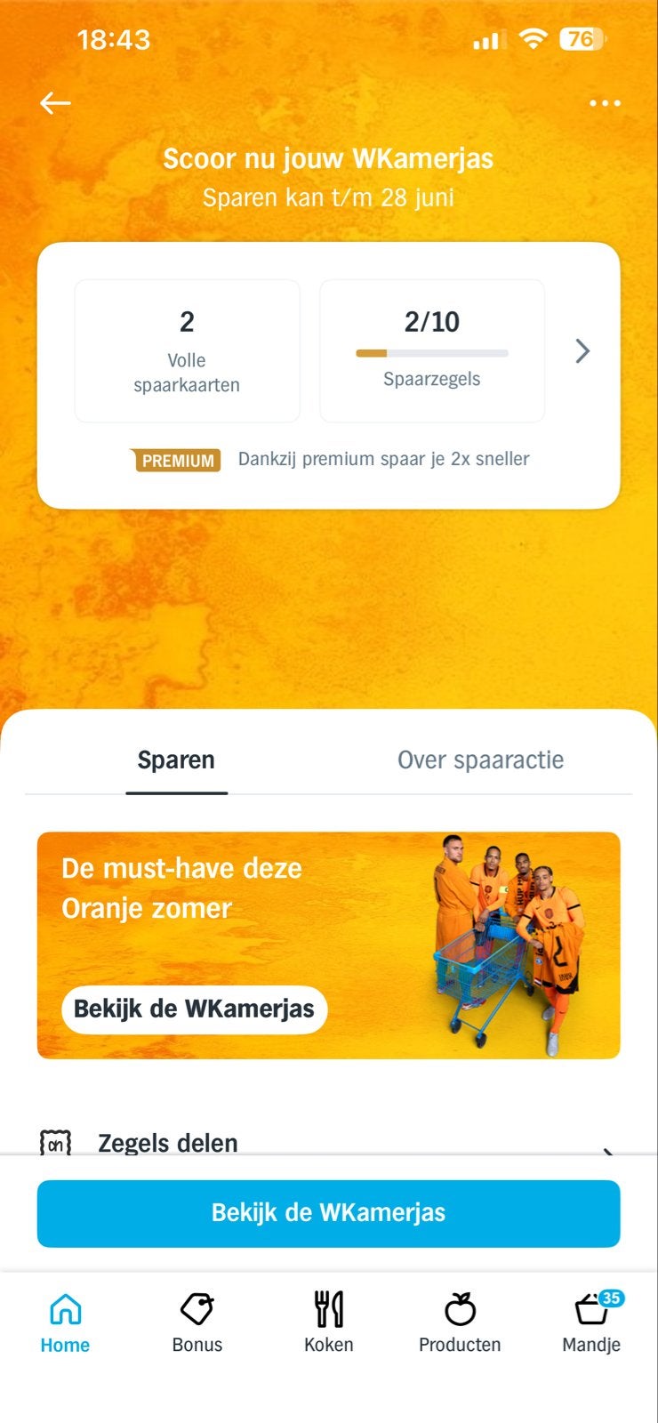 2 Volle spaarkaarten WKamerjas, Hobby en Vrije tijd, Spaarzegeltjes, Ophalen of Verzenden, Winkel, Super of Benzinepomp, Volle spaarkaart